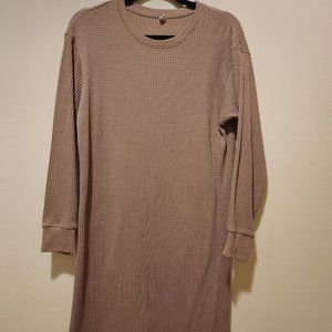 Uniqlo Waffle Crew-neck Long Sleeve Dress